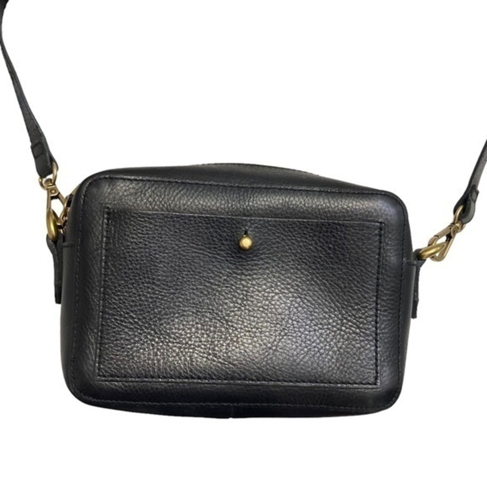 Madewell black leather camera crossbody bag small